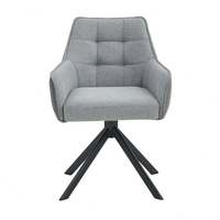 Chaise de salle à manger pivotante gris foncé, fauteuil moderne avec pieds en métal noir, chaise d'appoint pour la maison et le bureau
