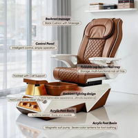 Fauteuil de pédicure multifonctionnel réglable avec accoudoirs, pour spa des pieds, massage et soins des ongles, pour poste de pédicure, noir et or