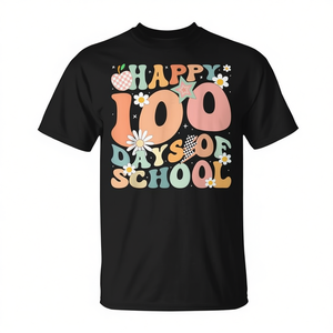 T-shirt Groovy pour le 100e jour d'école, design joyeux pour professeurs et élèves, pour la célébration des 100 jours - Product Image 2