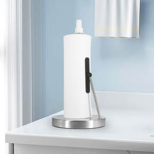 स्टेनलेस स्टील पेपर तौलिया स्प्रे बोतल के साथ आधुनिक मुक्त स्थायी कागज तौलिया धारक घरेलू रसोई के लिए भारित - Product Image 1