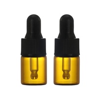 Flacons compte-gouttes miniatures en verre transparent de 1 ml, 2 ml, 3 ml, 5 ml avec embout en caoutchouc coloré, flacons d'échantillons d'huile essentielle, flacons de recharge en verre pour huile à cuticules