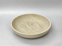 Plateau décoratif en résine texturée travertin beige, plateau de rangement rond pour salle de bain, bol de rangement, plateau à bijoux, plateau de vanité