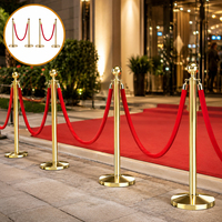 Kronenförmige Goldene Absperrstangen für Hotels, Banken, VIP-Events, Menschenmengen-Management, Rotläufer-Veranstaltungen mit Samtseilen