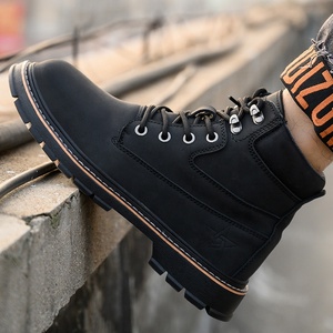 S3 sicurezza in pelle impermeabile goodyear suole in gomma stivali da lavoro industria usata punta in acciaio marrone <span class=keywords><strong>scarpe</strong></span> di sicurezza senza lacci