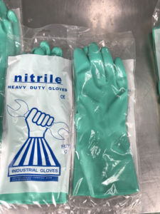 Guantes de Seguridad de Nitrilo Industriales <span class=keywords><strong>Aibon</strong></span>, Resistentes a Químicos, Ácidos, Álcalis y Aceite, Textura de Diamante Antideslizante - Product Image 2