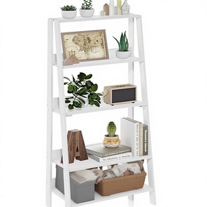 Furinno - Librería tipo <span class=keywords><strong>escalera</strong></span> <span class=keywords><strong>de</strong></span> 5 niveles, estilo contemporáneo, <span class=keywords><strong>de</strong></span> madera <span class=keywords><strong>de</strong></span> ingeniería blanca, ligera, que ahorra espacio, estante <span class=keywords><strong>de</strong></span> exhibición y almacenamiento - Product Image 1