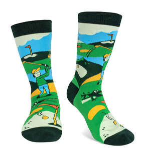 Chaussettes unisexes en coton avec <span class=keywords><strong>lettres</strong></span> anglaises sur la semelle-Street Style Trendy Happy Fun Socks Golf Pattern - Product Image 4