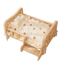 Massivholz Erhöhtes Hundebett für Kleine/Mittlere Hunde Atmungsaktiv & Warm für Alle Jahreszeiten Innenbereich Dropshipping Kostenloser Versand