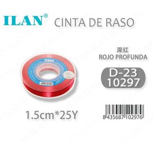Nastro in Raso Ilan 1,5cm 25Y Rosso Intenso D23 - Product Image 3