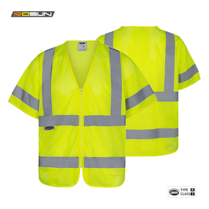 Chaleco de seguridad de malla de alta visibilidad Clase 3 básico personalizado cinta reflectante de 2 pulgadas de ancho alto para trabajo en carretera - Product Image 2