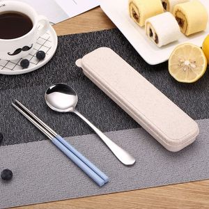 Stainless Steel Customizable Portable Tableware <b>Box</b> Outdoor 2-3 Pcs Convenient Spoon Fork Chopsticks Cutlery Dinnerware Set - Product Image 2
