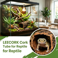 LEECORK Tubes en liège naturel vierge pour reptiles, tubes de grimpette en liège pour terrarium avec bouchons en liège