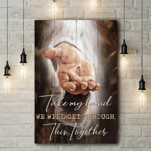 Cuadro <span class=keywords><strong>de</strong></span> Jesús: Pintura a Mano <span class=keywords><strong>de</strong></span> Dios Sosteniendo <span class=keywords><strong>Mi</strong></span> Mano, Arte <span class=keywords><strong>de</strong></span> Pared en <span class=keywords><strong>Lienzo</strong></span> Sin Marco, Obra Religiosa para Decoración <span class=keywords><strong>de</strong></span> Iglesia y Hogar - Product Image 1