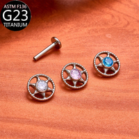 Titanium G23 Heart Zirconia Piercing Ear Bone Stud T-Type Straight Rod Piercing Helix Earrings Wholesale Lip Ring Nose Ring