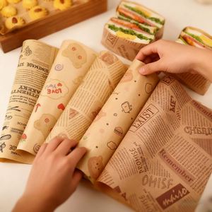 Custom Waterproof Greaseproof Oil-Resistant Food-Safe <b>Paper</b> for Burger Sandwich Bread Takeaway Packaging - Product Image 1