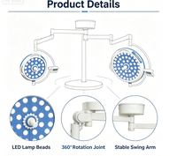 Lampe chirurgicale LED sans ombre, durée de vie 100 000 h, sans UV ni IR, mise au point manuelle, contrôle de la mémoire, 4000-6500K