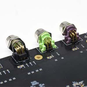 Connecteur étanche M12 4 broches coudé femelle-mâle prise PCB à montage arrière avec prise 3 5 6 8 broches en métal pour application électrique - Product Image 3