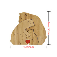 Nouvel Arrivage : Puzzle en Bois Artisanal - Mère et Ours à Pattes Croisées - Décoration d'Intérieur en Bois Massif - Ornement Artistique Réconfortant pour la Famille