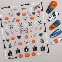 Autocollants pour ongles Halloween Fournitures pour ongles Ghost Pumpkin Nail Sliders Couteau Marques Rouge Cool Stickers Décoration des ongles