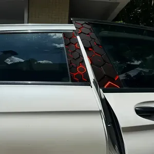 2 Calcomanías de PVC con Patrón a Cuadros para Coche, Impermeables, Resistentes a los Arañazos y Duraderas para Puertas de Coche y Pilares B, Adecuadas para Todos los Modelos - Product Image 6