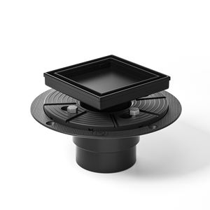 En gros, Siphon de sol de douche carré noir anti-odeur, à insérer dans les carreaux, avec grille de couverture 2 en 1 et grille filtrante brossée - Product Image 4