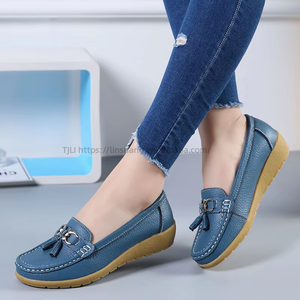 รองเท้าสปริงมัม รุ่นซิงเกิล รองเท้าส้นแบนผู้หญิง ทรงบีน หนังแท้ พื้นนุ่ม ไซส์ใหญ่ ส่งออกต่างประเทศ - Product Image 3