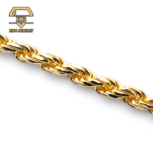 힙합 남성 목걸이 아이스드 <span class=keywords><strong>6mm</strong></span> 로프 체인 925 실버 골드 도금 모이사나이트 로프 체인 다이아몬드 컷 - Product Image 2