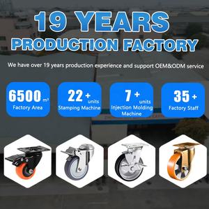 عجلات صناعية دوارة ذات قاعدة علوية من المطاط الصلب مقاس 3.5 و4 و5 و6 و8 بوصات لمعدات العربات والترولي - Product Image 3