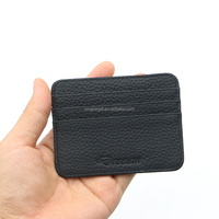 Dompet Kulit Minimalis Tipis Sederhana Warna Pink dengan Logo Custom Lucu di Kantong Depan untuk Pria dan Wanita