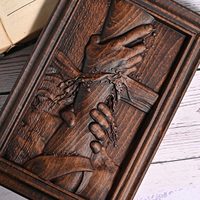 Plaque murale en bois « Main de Dieu », cadeau, croix sculptée à la main, décoration chrétienne rustique, art de prière pour église et maison