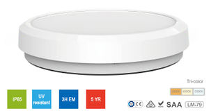 Détecteur à micro-ondes à sensibilité de haute qualité lumière ronde de cloison de secours lumière de capteur de mouvement <span class=keywords><strong>avec</strong></span> des appliques murales extérieures de plafond - Product Image 2