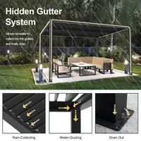 Pergola modulaire polyvalente en aluminium, composants modulables, auvent à lames orientables, designs sur mesure, cours d'hôtels, jardins de complexes hôteliers