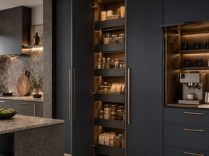 Sistema di Armadietti da Cucina Personalizzati con Dispensa Nascosta, Garage per Elettrodomestici, Bar Caffè, Contenitore Estraibile e <span class=keywords><strong>Mobile</strong></span> <span class=keywords><strong>Forno</strong></span> Integrato - Product Image 2