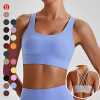 Soutien-gorge de sport pour femme à maintien élevé, dos croisé, extensible dans les quatre sens, anti-transpiration, bretelles spaghetti, idéal pour le fitness et le yoga