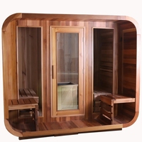 Cèdre électrique russe 6 personnes cabine de sauna extérieur élégant confortable design extérieur personnel salle de sauna de qualité