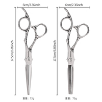 Kit de ciseaux de coiffure professionnels en acier inoxydable pour la coupe et l'éclaircissement des cheveux, ciseaux de barbier à bord rasoir pour salon