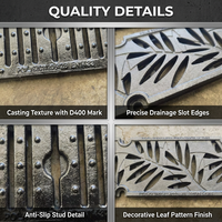 Grille de canalisation en fonte ductile personnalisée Shengri, haute résistance D400, avec surface antidérapante pour parking
