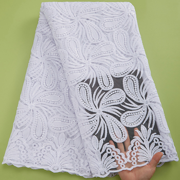 2018 nigerian lace fabric for wedding dress WorthSJLH 5 Yards African Lace Fabric 2018 Gold Nigerian French Lace Fabric Bridal Guipure Cord Lace Fabric for Party LF827