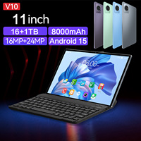 Phablet Horizon V10 11-Inci Baru 16GB+1TB 108MP 12000mAh 4G/5G/GSM Dual SIM+TF MTK Android 15 Wi-Fi 3G Layar 2K Tanpa Bingkai