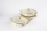 Marmites et Casseroles de Cuisson en Fonte Émaillée de Haute Qualité, Pot à Farine Émaillé