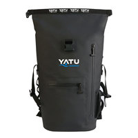Sac à dos isotherme décontracté en PVC noir souple, étanche et anti-fuite, avec fermeture à enroulement, écologique, recyclable, réutilisable et lavable