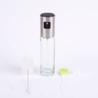 Distributeur d'huile d'olive en acier inoxydable électrolytique 100ML bouteille en verre bouteille de pulvérisateur d'huile étanche pour la cuisine vente en gros