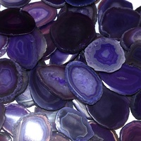Tranches de pierre d'agate violette naturelle brute 25-45mm à bords bruts pour la décoration intérieure et la fabrication de bijoux (cire/huile) – Vente en gros