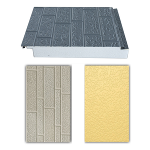 Panneau sandwich moderne en métal sculpté en PU Panneaux décoratifs imbriqués résistants à la rouille UV pour la construction de murs extérieurs Toits EPS - Product Image 3