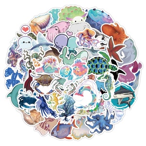 50 Pezzi Adesivi con Vita Marina, <span class=keywords><strong>Pesci</strong></span> e Meduse, Cartoni Animati Carini per Bambini, Adesivi per Valigie, Laptop e Graffiti - Product Image 6