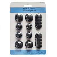 Lot de 10 organiseurs de câbles multifonctionnels en silicone pour gestion de fils USB, clips de fixation pour salle de bain