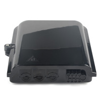 Kotak Distribusi Serat Optik Mini 8 Core SC, Terpasang di Dinding, 3 Inlet PLC Splitter FTTH FTTB FTTX Hitam Putih FDB-8E+1