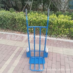 Carretilla de Mano de Acero con 2 Ruedas de 255 mm, Color Azul Lago, Recubrimiento en Polvo, Estructura de Plataforma Industrial - Product Image 2