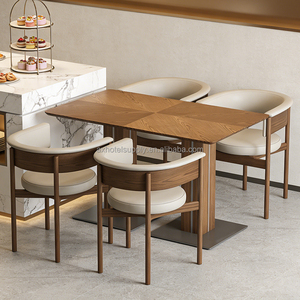 Mesa y Sillas de Comedor Modernas, Ecológicas y Duraderas, con Tapa de Madera, para <span class=keywords><strong>Restaurante</strong></span>, Cafetería y Hotel, Tamaño Personalizado - Product Image 1