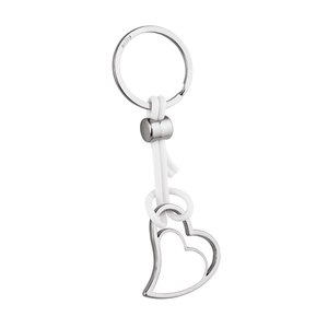 Alloy Key Ring in Heart Shape White PVC with UV Printing Cute LED <b>Keychain</b> for Key Holder for <b>Anime</b> Style - Product Image 1
